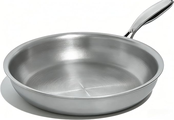 Umite Chef 12 inch 5 Ply Stainless Steel Frying Pan Non-Toxic PFOA&PTFE Free by UmiteChef