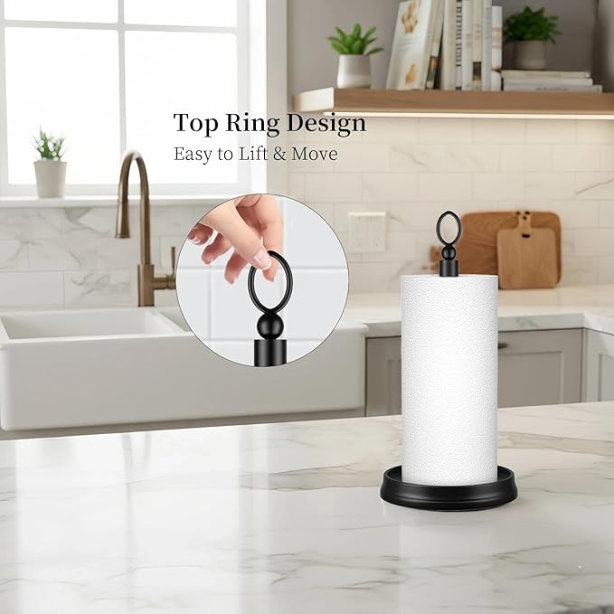 Kasunto Standing Paper Towel Holder, Non-Slip Paper Towel Roll Holder - Image 2