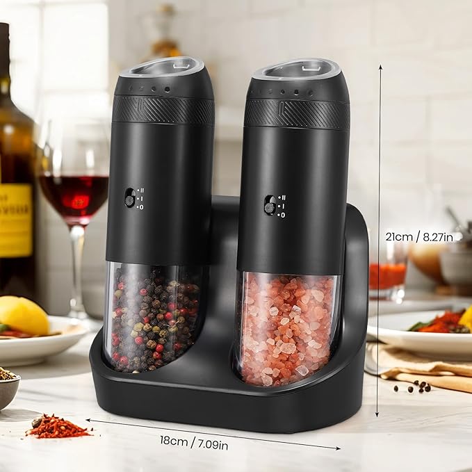 Rechargeable Gravity Electric Salt Grinder Set - Image 9