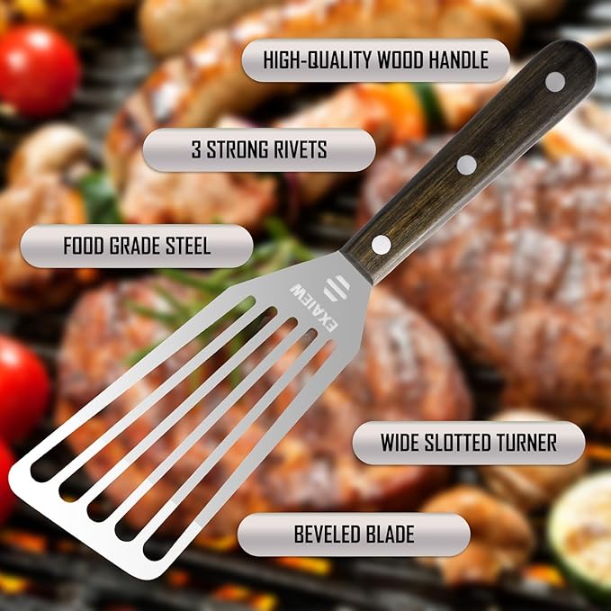 2 Pack Fish Spatula Stainless Steel，Flexible Metal Spatula Perfect - Image 7