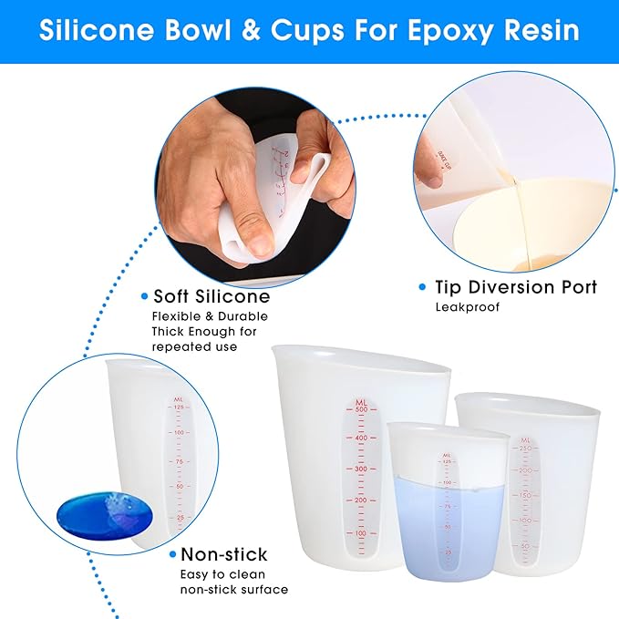 ZUYEE Silicone Measuring Cups Flexible Measure Melting Cups - Image 5