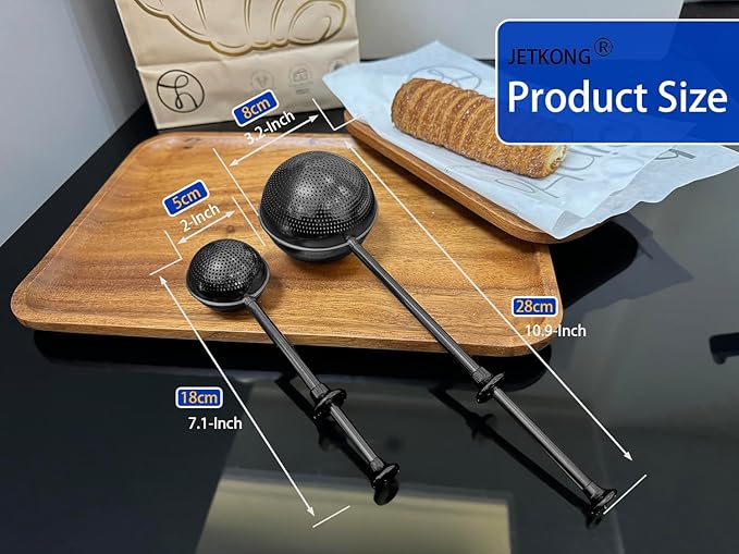 JETKONG 2 Pcs Flour Sifter, Stainless Steel Flour Duster - Image 3