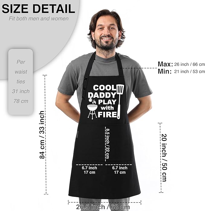 TOSHE Funny Apron Waterdrop Resistant Cotton Apron - Image 6