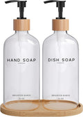 Clear Glass Hand and Dish Soap Dispenser Set by Brighter Barns by BrighterBarns