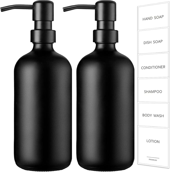 GMISUN Black Soap Dispenser, 2 Pack Matte Black Hand Soap Dispensers by GMISUN