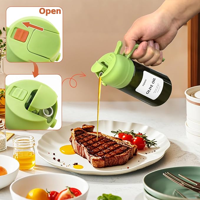 mqnxoi Oil Sprayer for Cooking, 2 in 1 Olive Oil Dispenser Bottle for Kitchen - Image 5