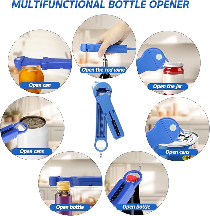 7 in 1 Jar Opener Bottle Opener and Wine Opener - Image 2