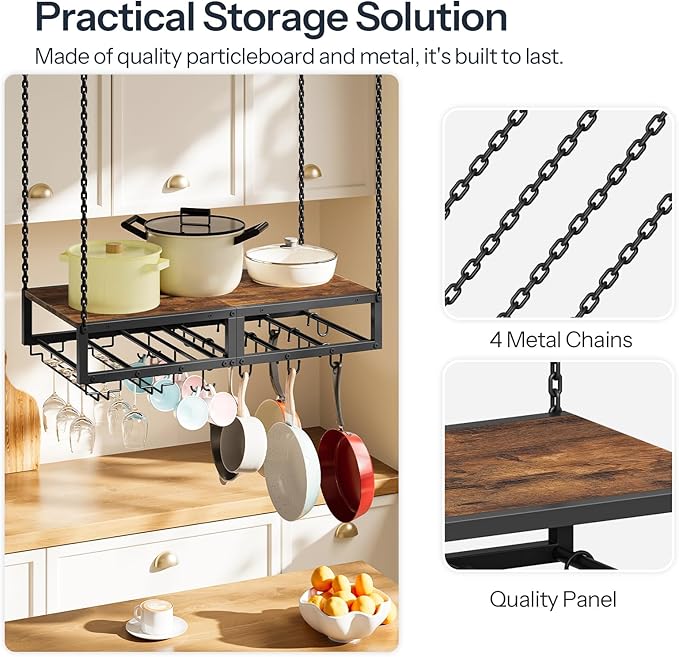 HOOBRO Hanging Pot Rack, Space-Saving Pot Hanger - Image 7