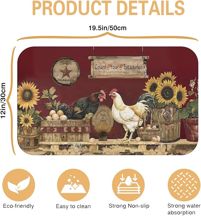 Kitchen Countertop Dish Drying Mat, Super Absorbent Coffee Bar Mat - Image 5