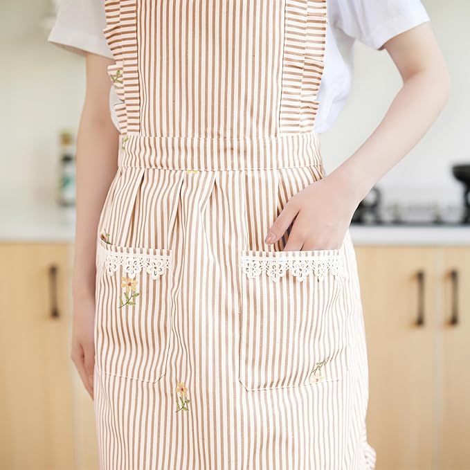 Funny Aprons for Women with Pockets, Kitchen Cooking Grilling Bbq Cute Chef - Image 4