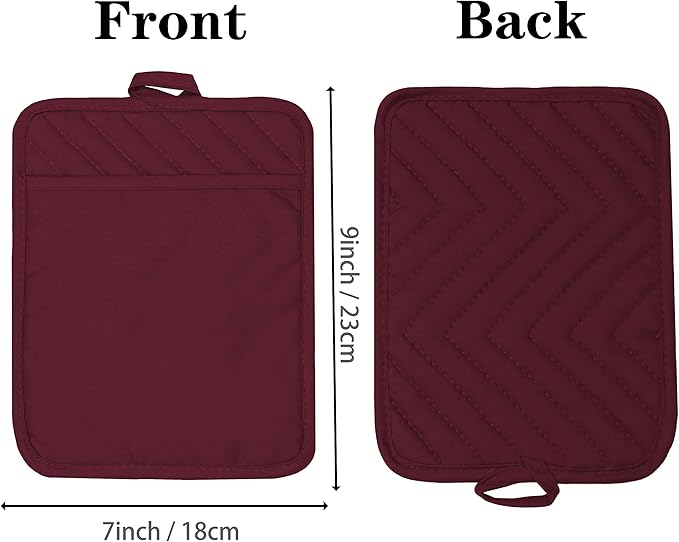 Oven Pot Holder with Pocket Cotton Heat Resistant Coaster Potholder Kitchen Hot - Image 2