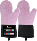 Silicone Oven Mitts-13.6 in Extended Oven Mitts Heat Resistant 500F, Oven Gloves by Tayfeim