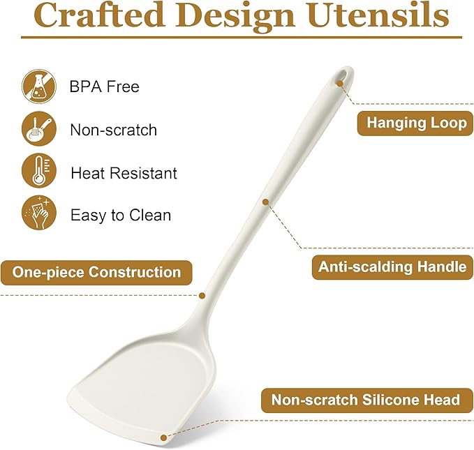 LIANYU 8Pcs Kitchen Cooking Utensils Set, Silicone Utensil Sets, Heat Resistant - Image 4
