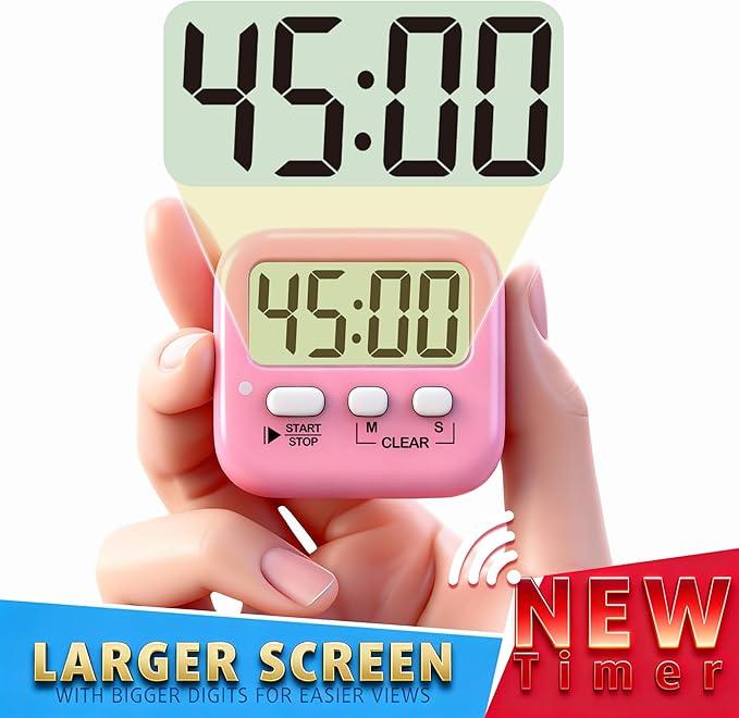 Antonki 2 Pack Digital Timer for Kids, Magnetic Countdown Kitchen Timers for - Image 5