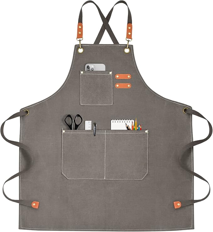 OUNLEN Chef Apron for Men Women Canvas Aprons by OUNLENAPRON