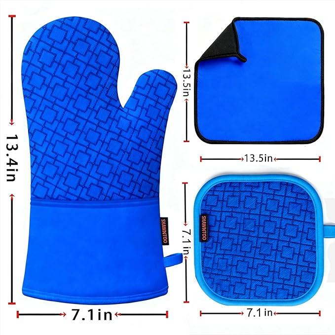Oven Mitts and Pot Holders Sets 6pcs, Kitchen Oven Glove, High Heat Resistant - Image 2