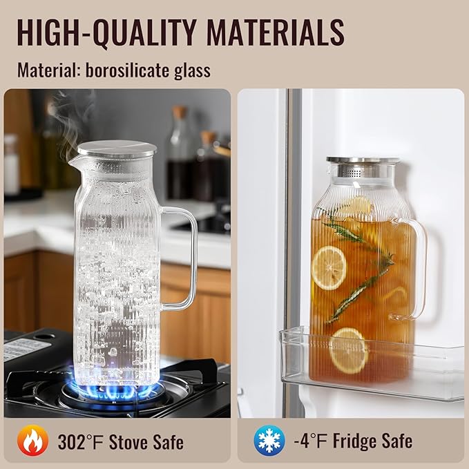 2 Pack 2 Liter/68 oz Square Glass Pitcher - Image 4