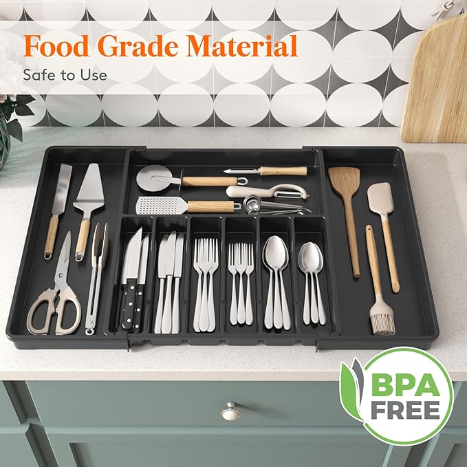 Lifewit Silverware Drawer Organizer, Expandable Utensil Tray - Image 8