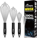 HOTEC 4 Pieces Stainless Steel Whisks Set, Wire Balloon Whisks Egg Beater by Hotec