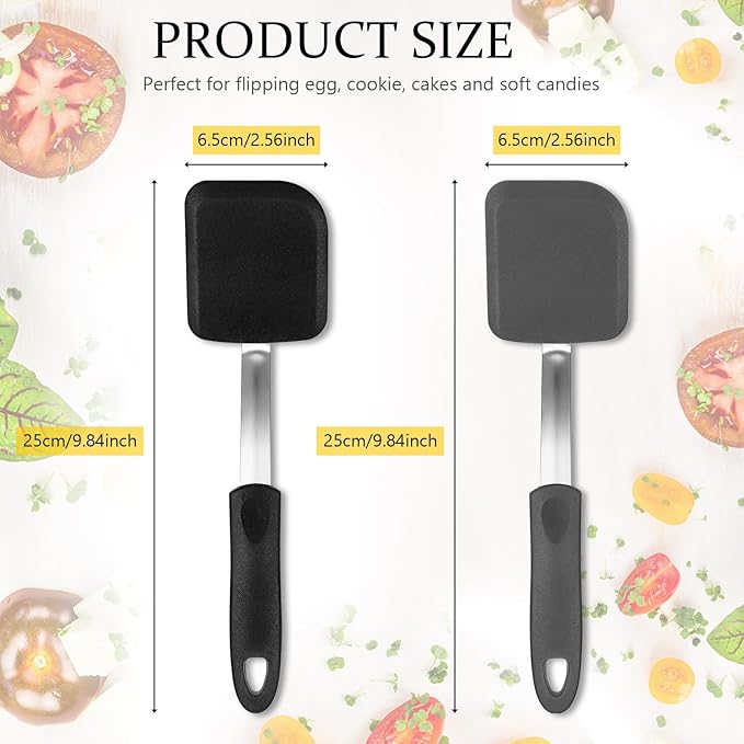 Silicone Cookie Spatula Turner 2 Pack Mini Brownie Spatula Flexible Kitchen - Image 2