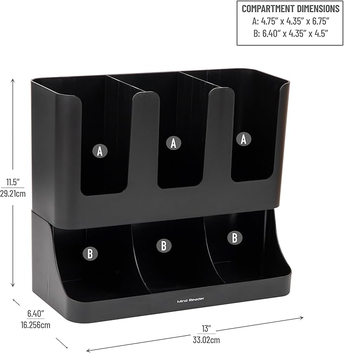 Mind Reader Cup and Condiment Station, 13 Inch Countertop Coffee Bar Organizer - Image 3