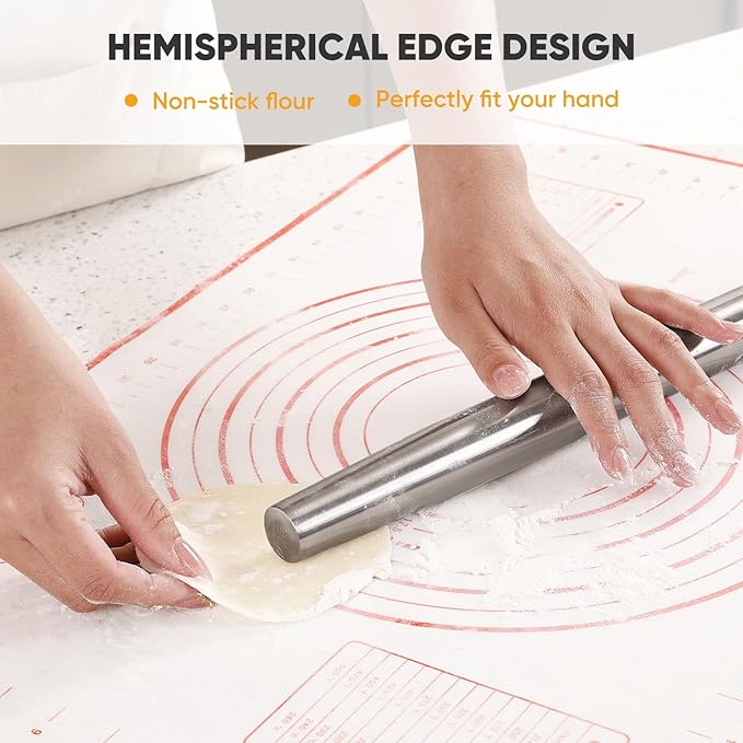 Smooth Stainless Steel Rolling Pin - Image 6