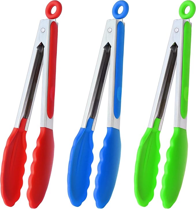 HINMAY 9" Silicone Kitchen Tongs by HINMAY