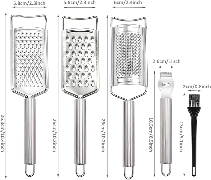 Tongjude Stainless Steel Cheese Grater Set, Lemon Zester - Image 9