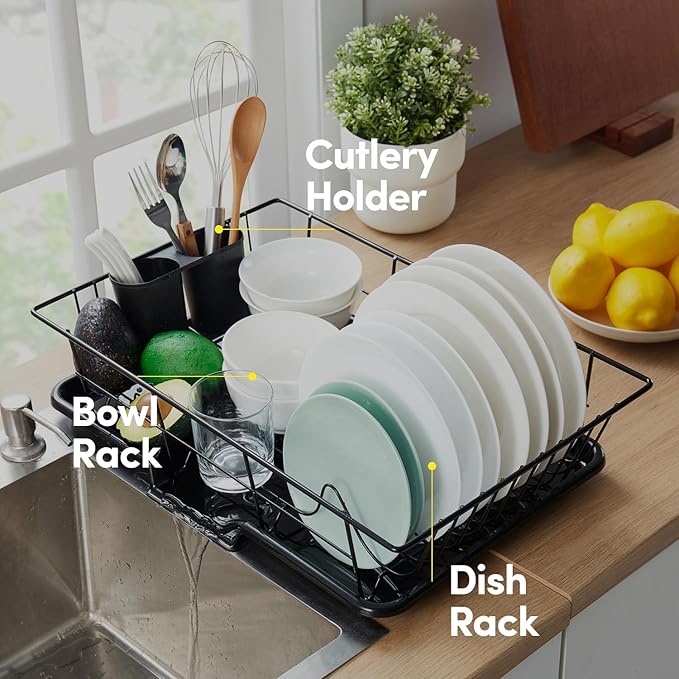 Space-Saving 3-Piece Dish Drainer Rack Set - Image 5