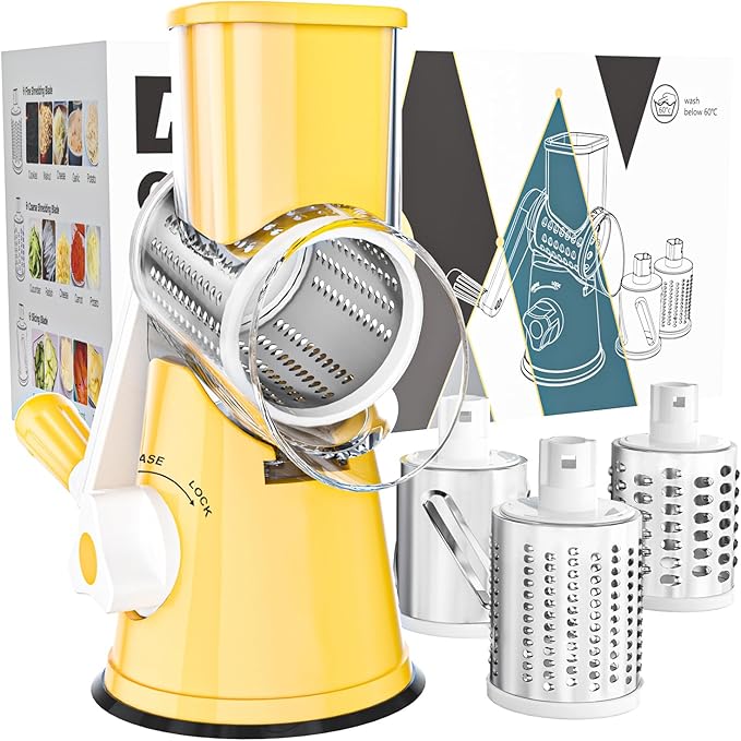 Cambom Rotary Cheese Grater Hand Crank Cheese Shredder by Cambom
