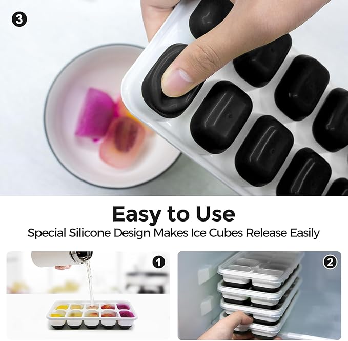 DOQAUS Ice Cube Tray with Lids - Image 3