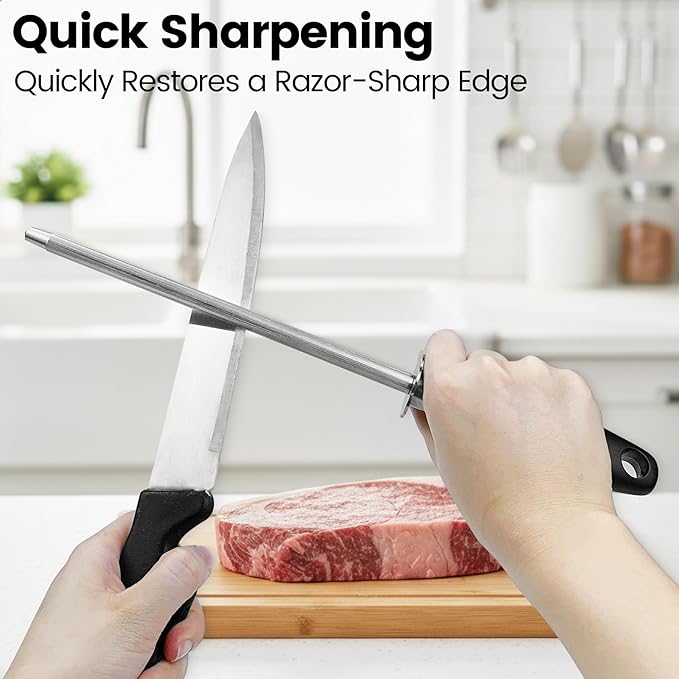 Kitchen Knife Sharpener Rod, Fast Sharpening Professional Blade Sharpener - Image 4