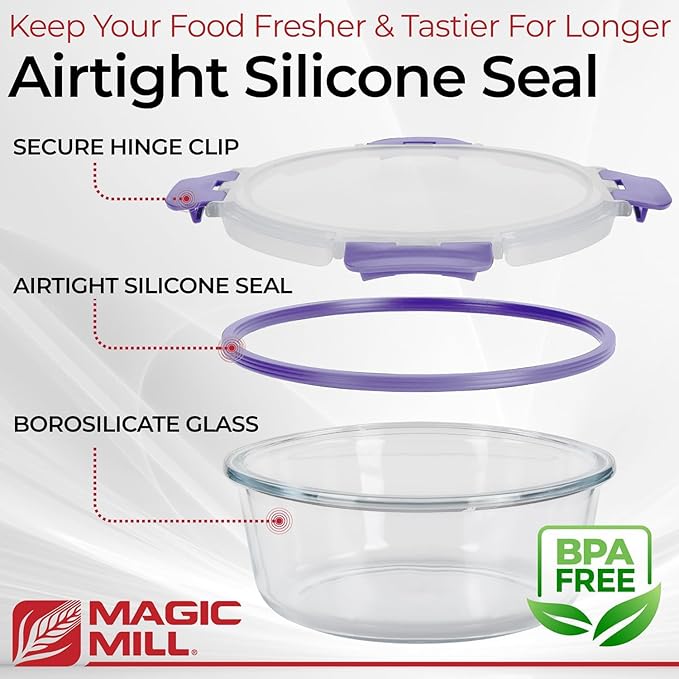 Magic Mill Premium Borosilicate Glass Food Storage Containers - Image 4