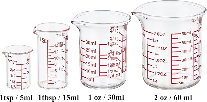 Ackers 4-Piece Glass Measuring Cup Set, Borosilicate Beaker Style Nesting - Image 9