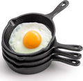 Hiceeden 4 Pack Mini Cast Iron Skillet, Grill Safe, Indoor and Outdoor Use by Hiceeden