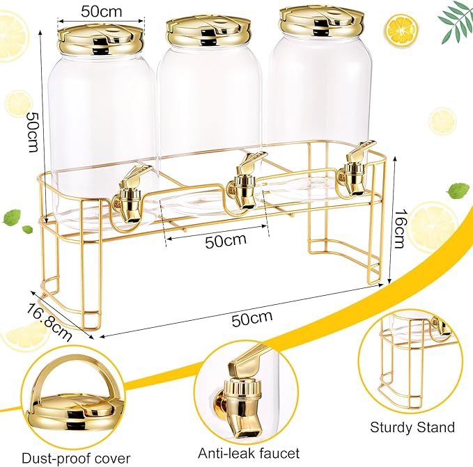 Tanlade 3 Pcs Plastic Drink Dispenser - Image 2