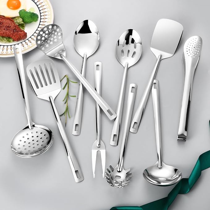 Lazycorner Kitchen Utensils Set, Potato Masher, Pasta Server, Soup Ladle - Image 7