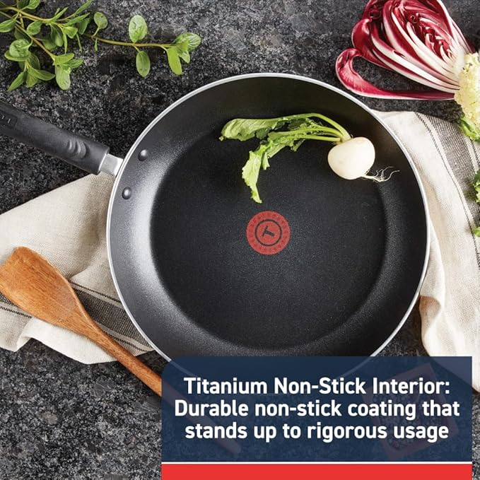 T-Fal Experience Non Stick Fry Pan Set 3 Piece, 12 Inch Induction Oven Broiler - Image 2
