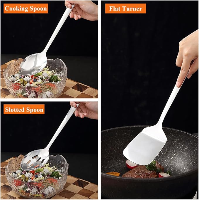 Homquen Stainless Steel Kitchen Utensils Set 4pcs, Cooking Utensils Set - Image 6