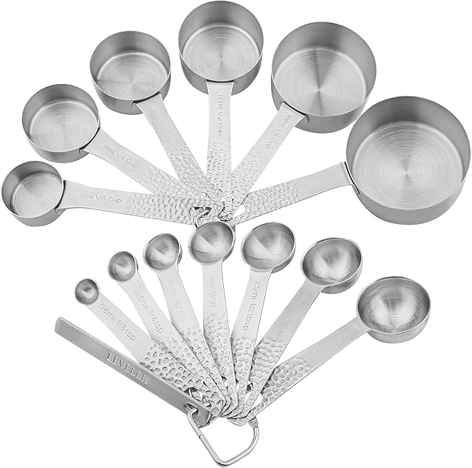 Measuring Cups and Spoons Set 14, Metric & US 18/8 Stainless Steel Measuring - Image 2