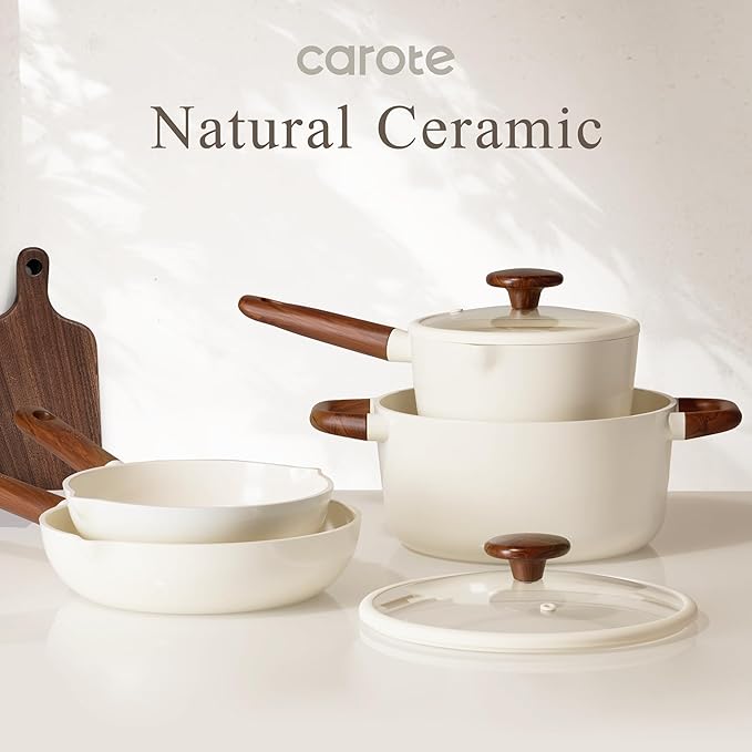 CAROTE 21pcs Cookware Set Nonstick Pots and Pans Set, Ceramic Cookware Set - Image 8