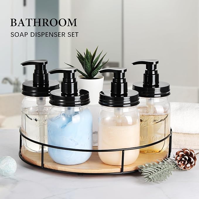 Amolliar Plastic Mason Jar Soap Dispenser - Image 4