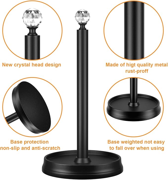KASUNTO Paper Towel Holder, Steel Paper Towel Holder Countertop - Image 3