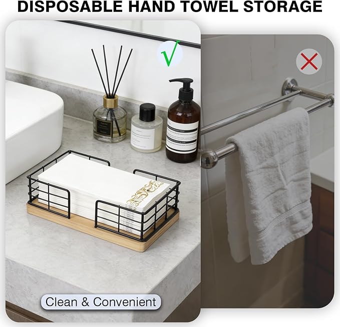Kordory Wooden Guest Towel Holder Tray - Image 4