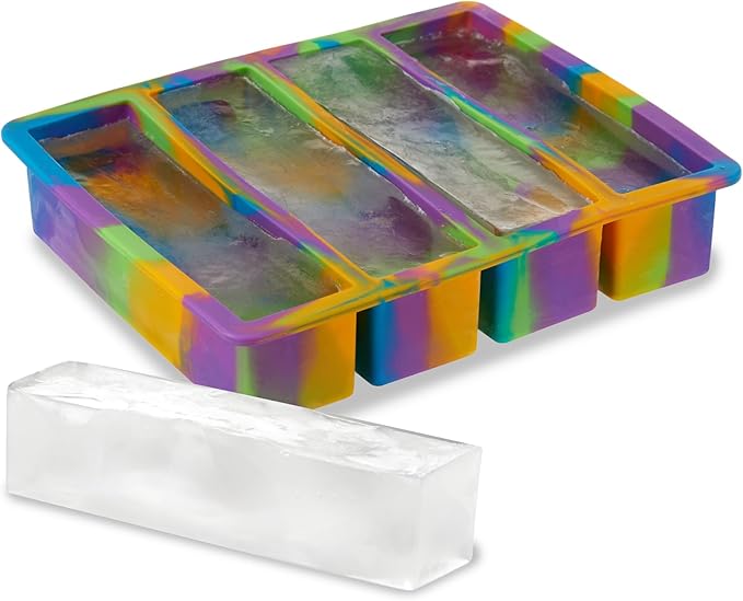 Host Ice Cube Tray, Makes Four 5-Inch Long Cubes, Durable Silicone Trays - Image 6