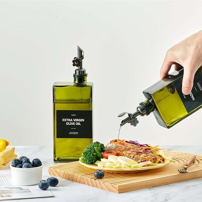 Olive Oil Dispenser Bottle for Kitchen, 16.9oz /500ml Cooking Vinegar Dispenser - Image 4