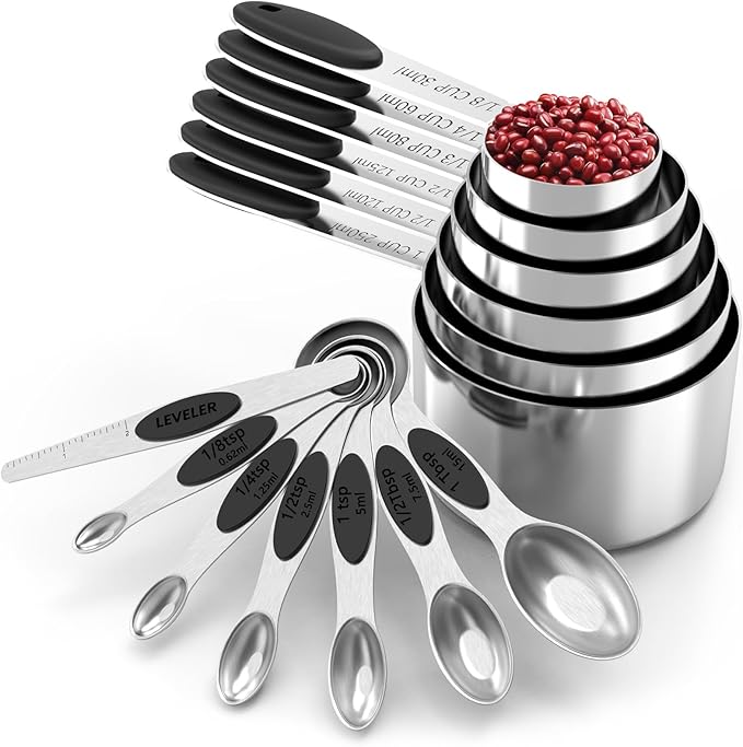 TILUCK magnetic measuring spoons set and measuring cups, stainless steel - Image 7