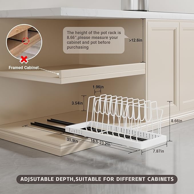 Magheo Pots and Pans Organizer Under Cabinet - Image 6