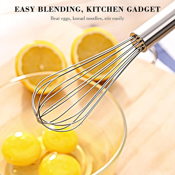 NileHome Whisk, Stainless Steel Wisk Set 8" 10" Kitchen Whisk Wisking Tool - Image 5