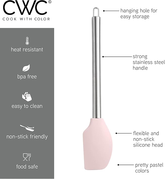 COOK WITH COLOR Silicone Cooking Utensils, Kitchen Utensil Set, Cooking Utensils - Image 7